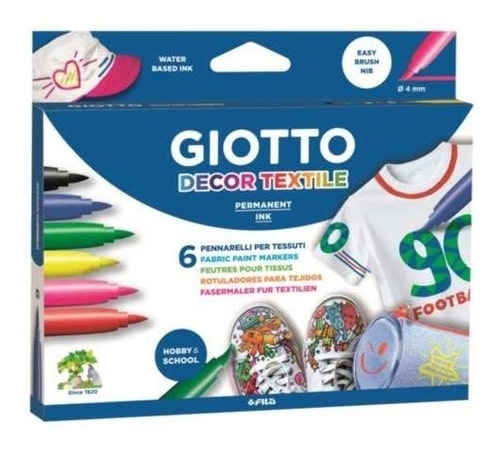 Marcadores Textil Giotto x6 colores