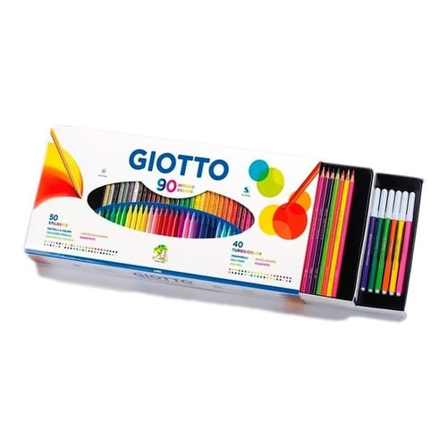 Set Giotto 90 colores. (50 Lapices + 40 Marcadores)